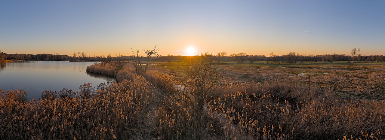 Golden hour sunset from the Dyle valley bird watching tower of Oud-Heverlee (DSC 2102 - DSC 2118)