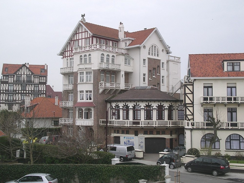 Street scene in De Haan, Belgium