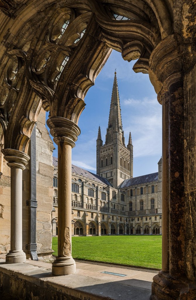 Norwich Cathedral from Cloisters, Norfolk, UK - Diliff